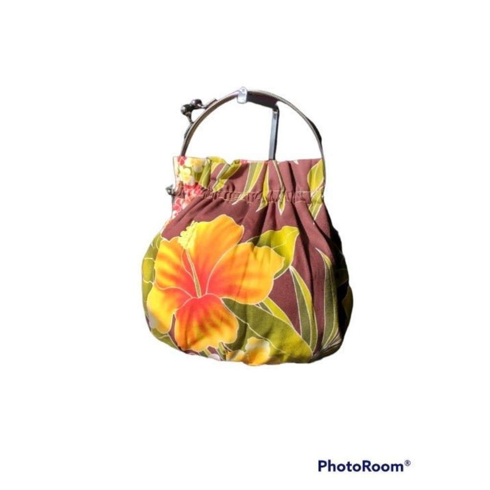 BaBa Floral Metal Handle Purse